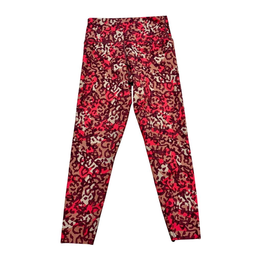 Aerie Offline Goals 7/8 Leggings Women's LG Red Brown Leopard Print High Rise